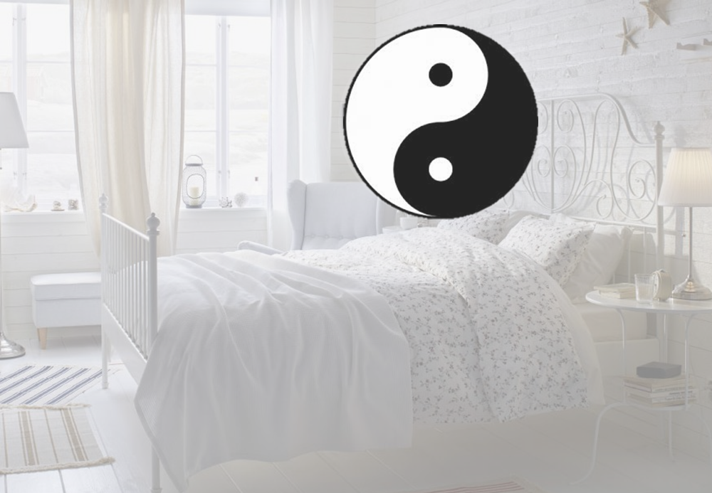 Chambre feng shui avec symbole du yin et du yang