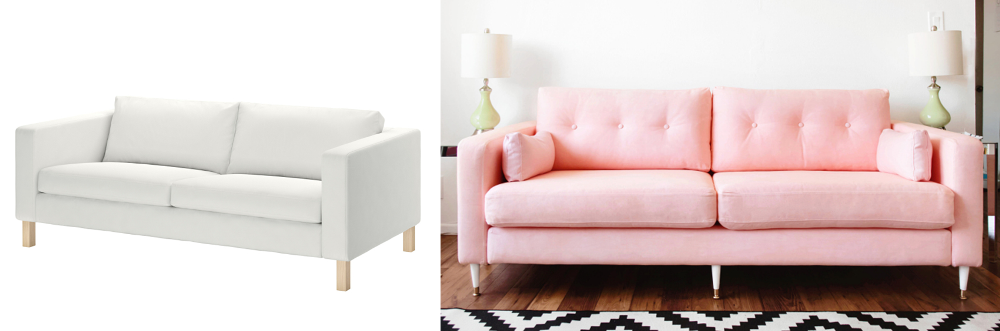 Couch makeover with special textile paint