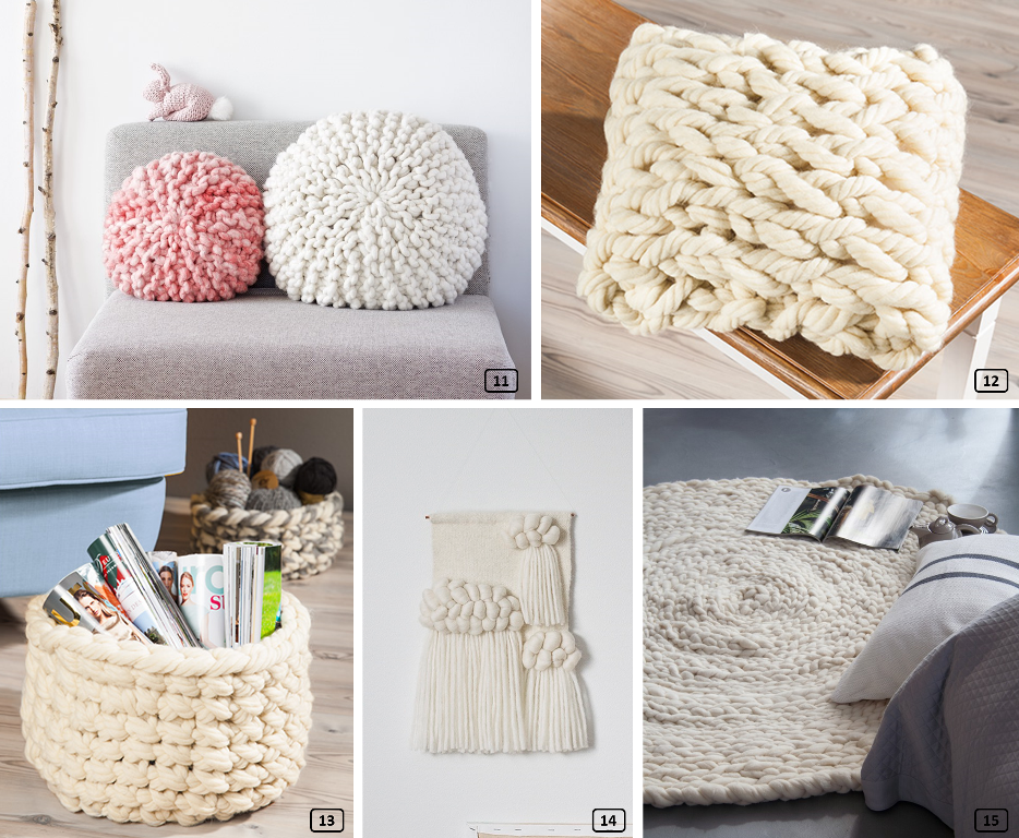 Accessoires de la maison en chunky knit laine XXL