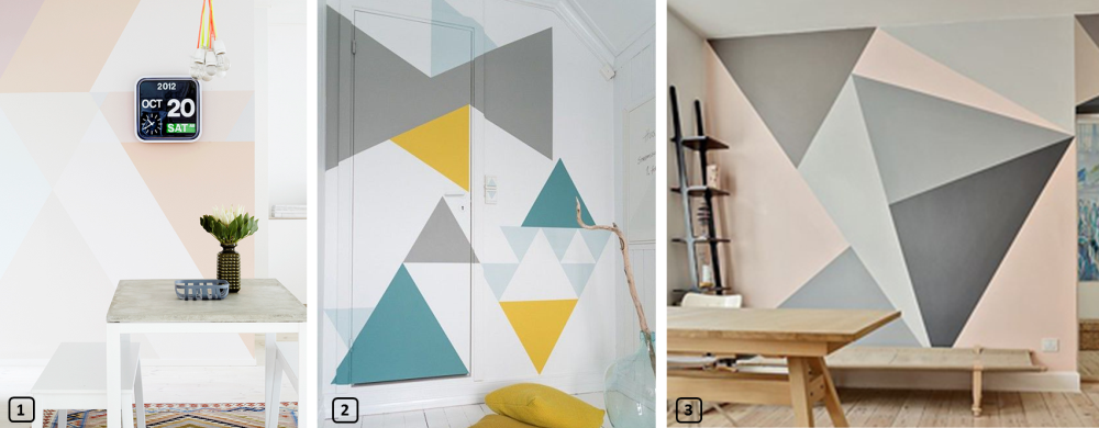 Decoration triangle peinture sur les murs